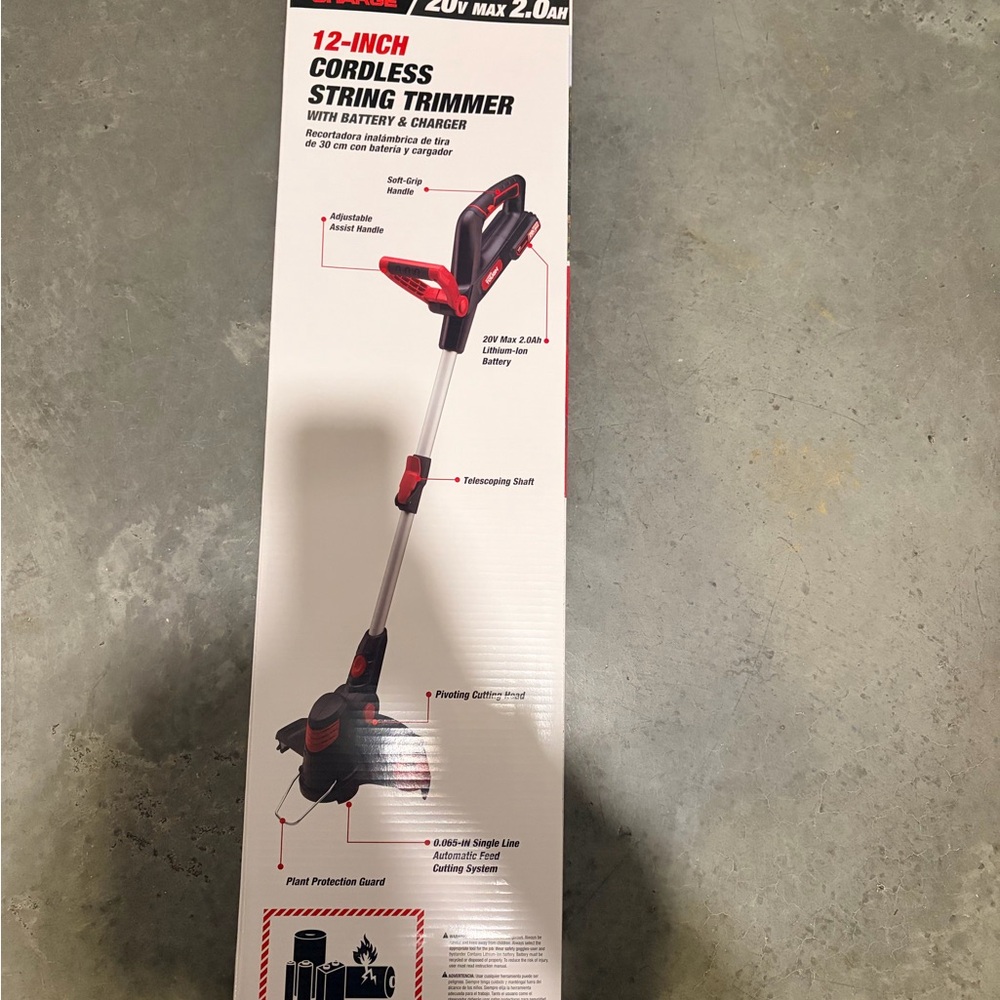 Black and Red Cordless String Trimmer